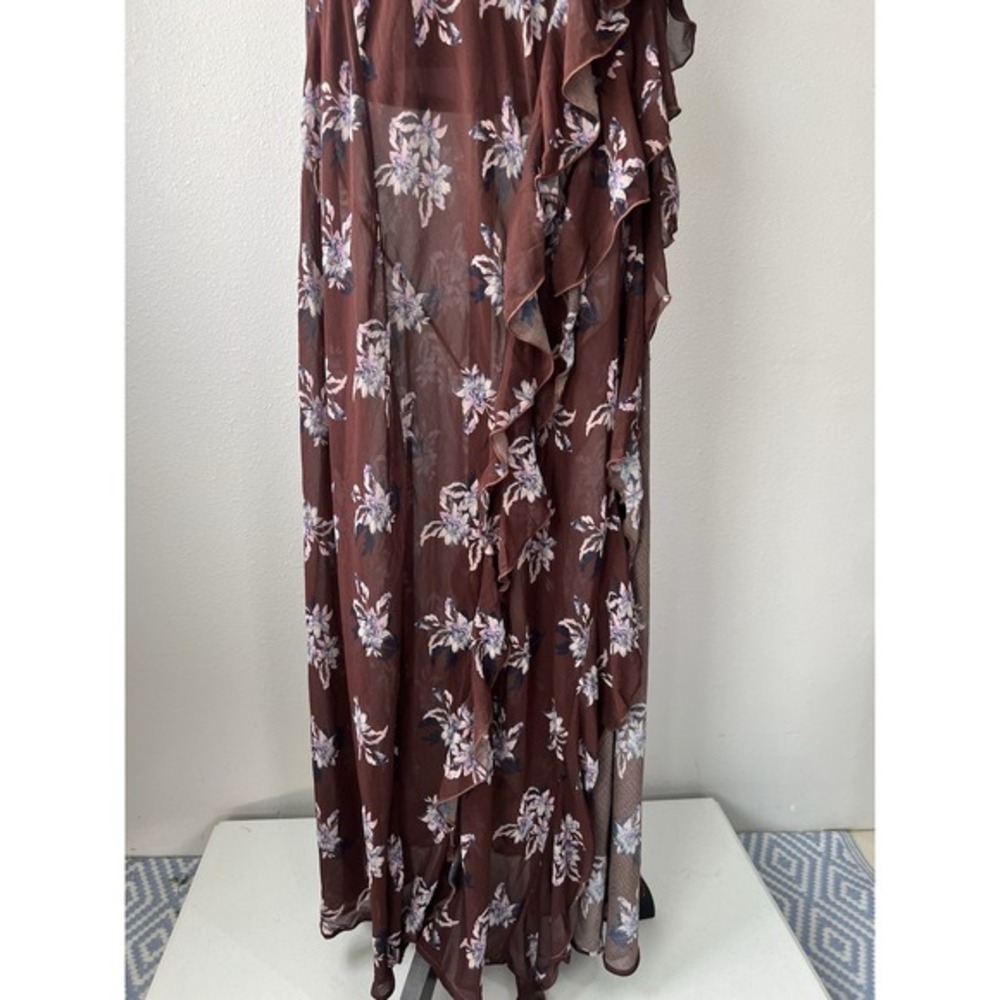 Free People Stop And Stare Maxi Slip Chocolate Combo Size Large Floral‎ - Picture 4 of 13